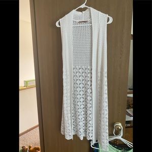 Long white vest